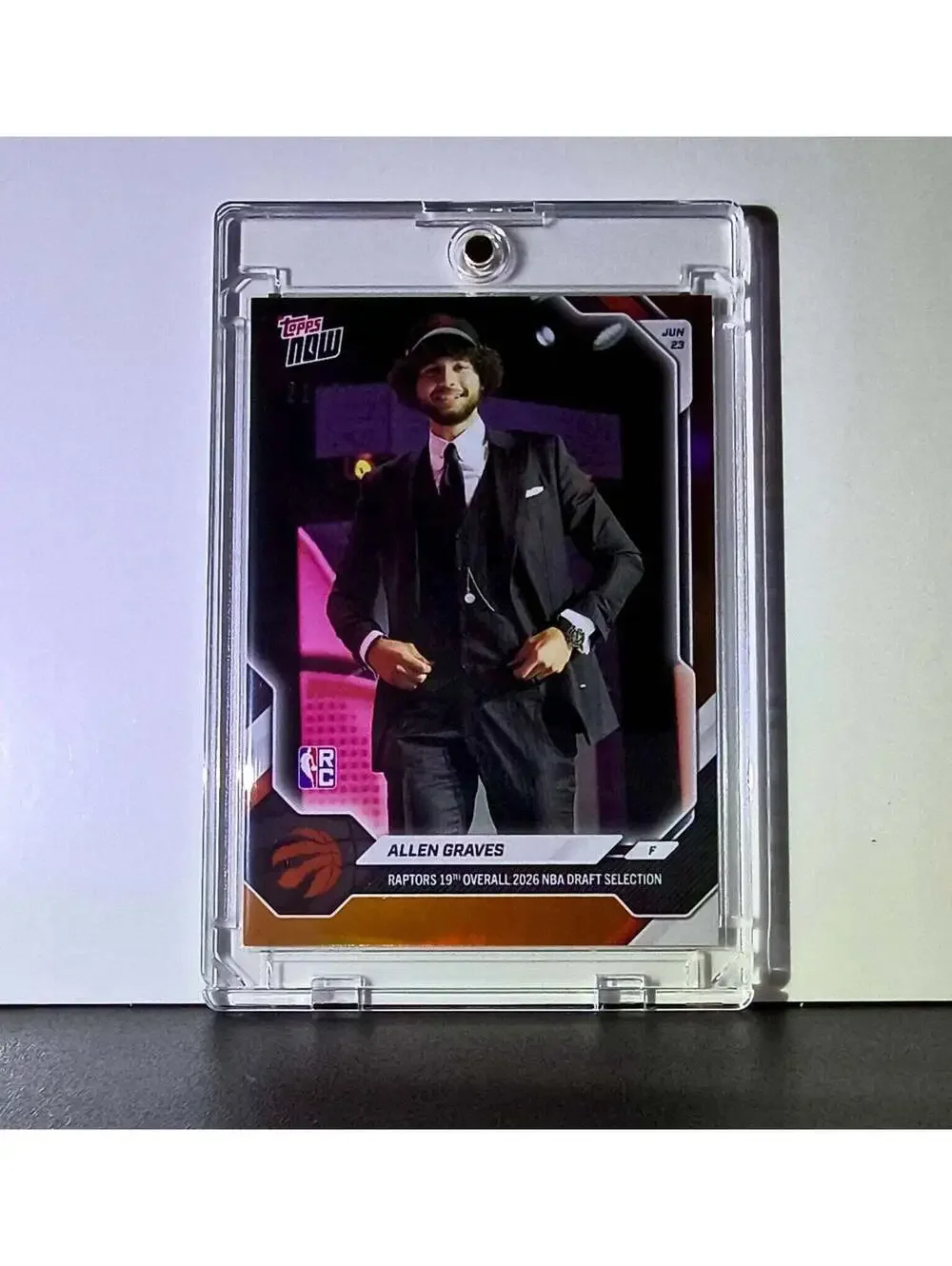 Allen Graves Rookie 2026-27 Topps NBA Draft #AGRA Orange Foil 21/25 Card Raptors